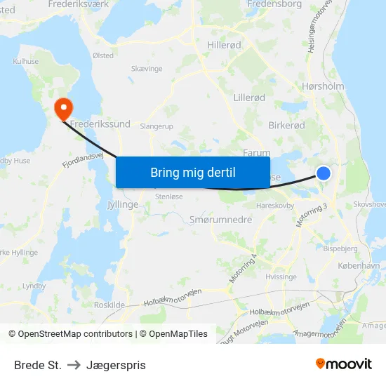 Brede St. to Jægerspris map