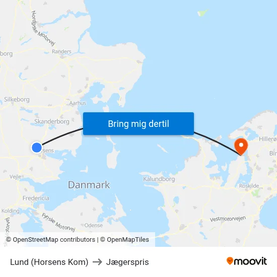 Lund (Horsens Kom) to Jægerspris map