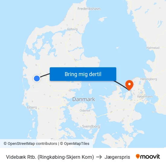 Videbæk Rtb. (Ringkøbing-Skjern Kom) to Jægerspris map