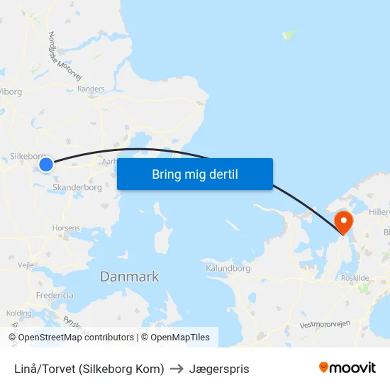 Linå/Torvet (Silkeborg Kom) to Jægerspris map