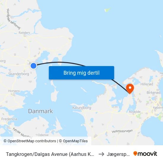 Tangkrogen/Dalgas Avenue (Aarhus Kom) to Jægerspris map