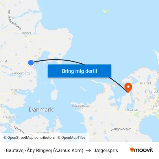 Bautavej/Åby Ringvej (Aarhus Kom) to Jægerspris map