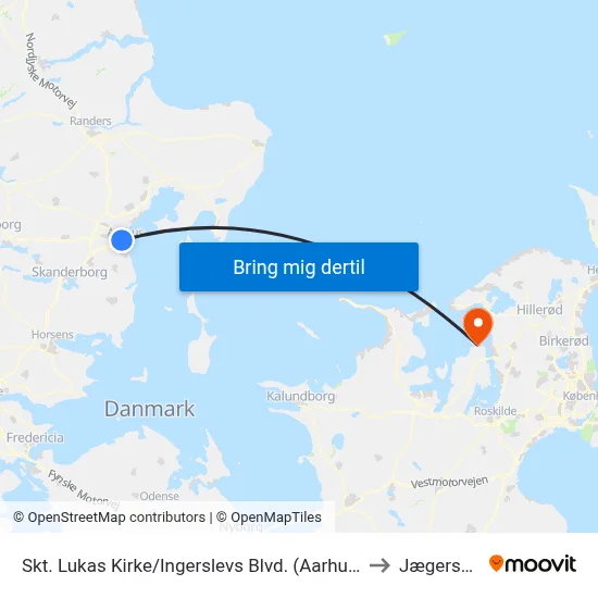 Skt. Lukas Kirke/Ingerslevs Blvd. (Aarhus Kom) to Jægerspris map