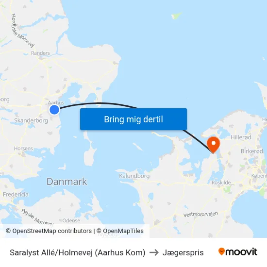 Saralyst Allé/Holmevej (Aarhus Kom) to Jægerspris map