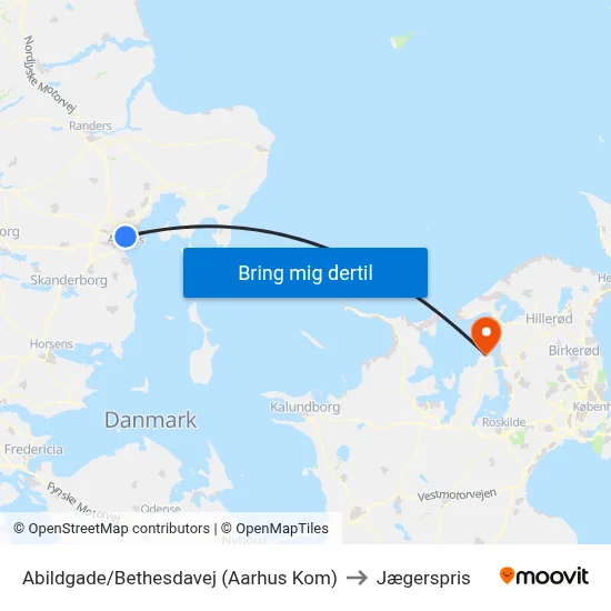 Abildgade/Bethesdavej (Aarhus Kom) to Jægerspris map