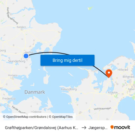 Grøfthøjparken/Grøndalsvej (Aarhus Kom) to Jægerspris map