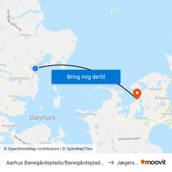 Aarhus Banegårdsplads/Banegårdspladsen (Flybus) to Jægerspris map