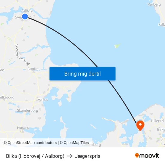 Bilka (Hobrovej / Aalborg) to Jægerspris map