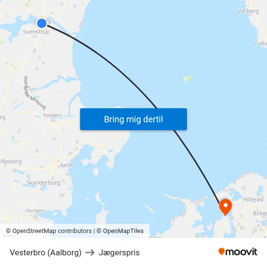 Vesterbro (Aalborg) to Jægerspris map