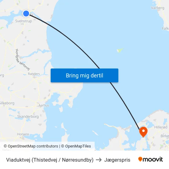 Viaduktvej (Thistedvej / Nørresundby) to Jægerspris map