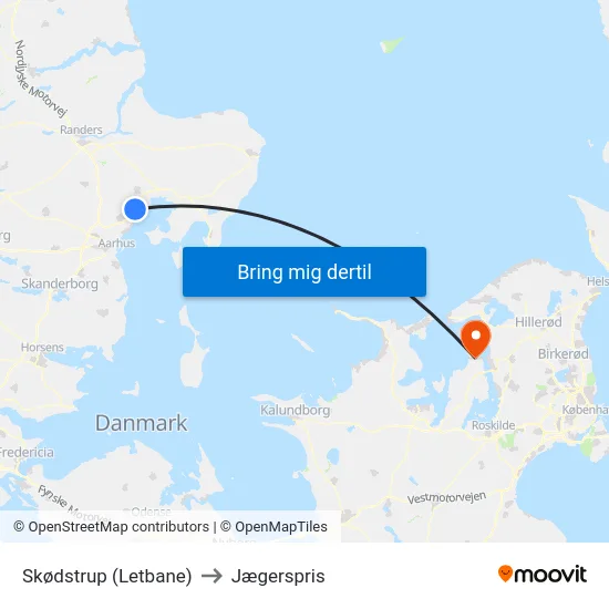 Skødstrup (Letbane) to Jægerspris map