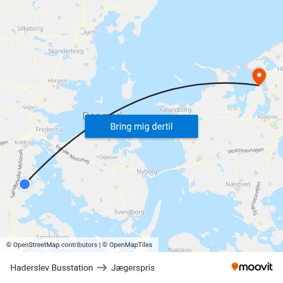Haderslev Busstation to Jægerspris map