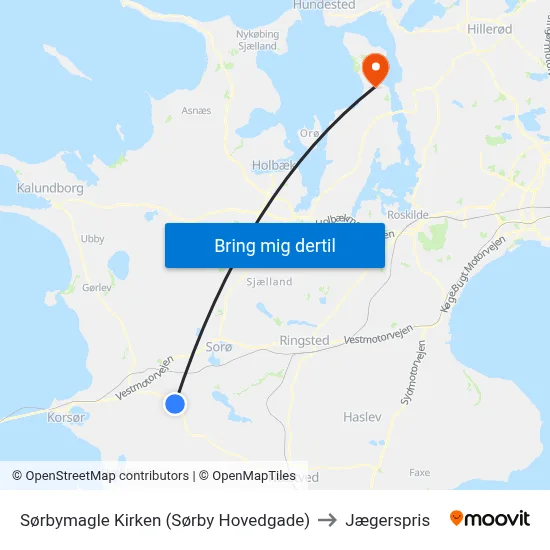 Sørbymagle Kirken (Sørby Hovedgade) to Jægerspris map