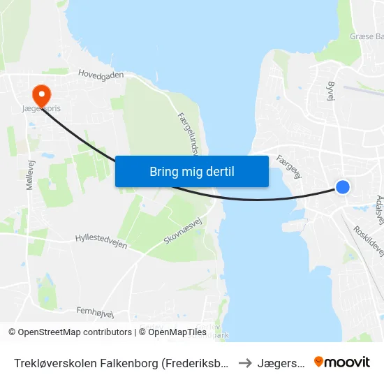 Trekløverskolen Falkenborg (Frederiksborggade) to Jægerspris map