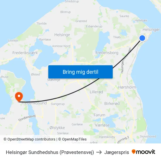 Helsingør Sundhedshus (Prøvestensvej) to Jægerspris map