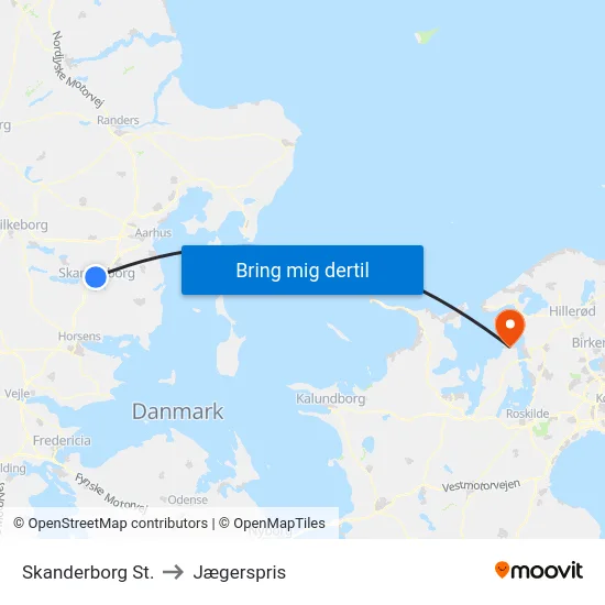 Skanderborg St. to Jægerspris map