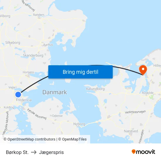 Børkop St. to Jægerspris map