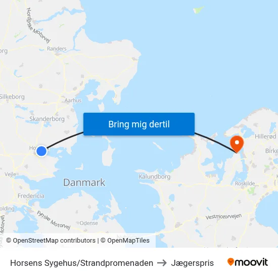 Horsens Sygehus/Strandpromenaden to Jægerspris map
