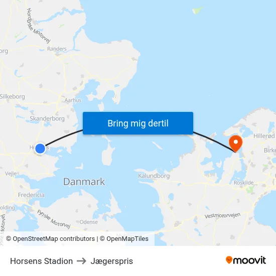 Horsens Stadion to Jægerspris map