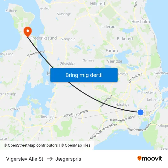 Vigerslev Alle St. to Jægerspris map