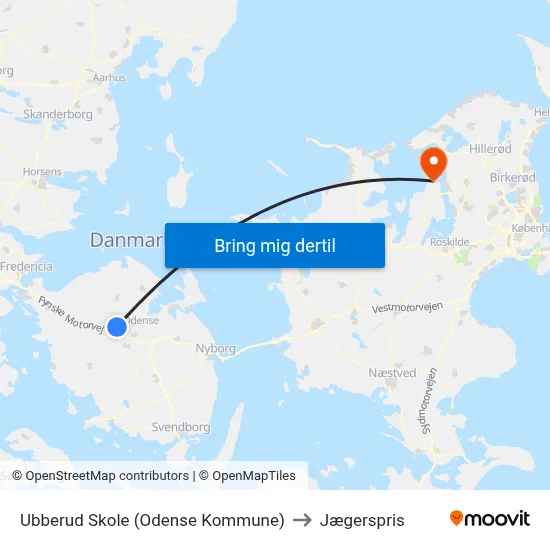 Ubberud Skole (Odense Kommune) to Jægerspris map