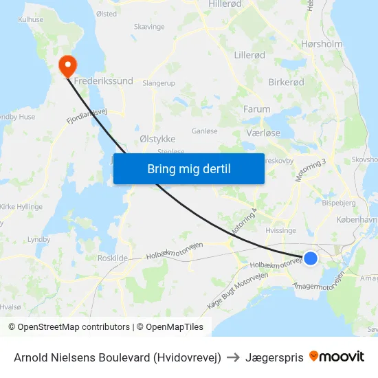 Arnold Nielsens Boulevard (Hvidovrevej) to Jægerspris map