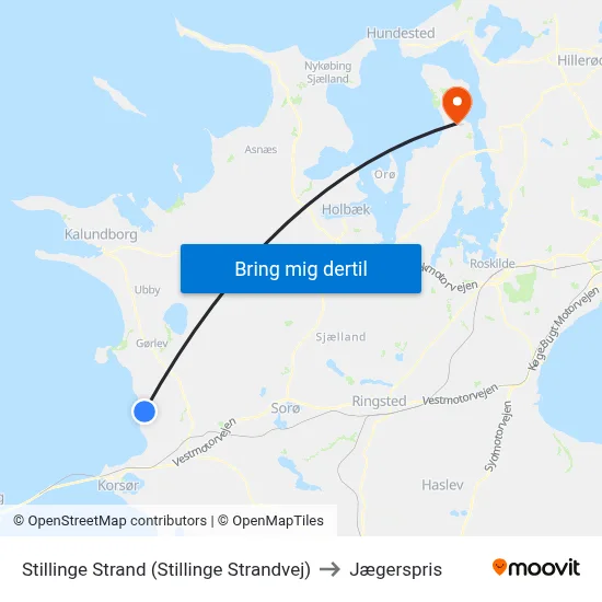 Stillinge Strand (Stillinge Strandvej) to Jægerspris map