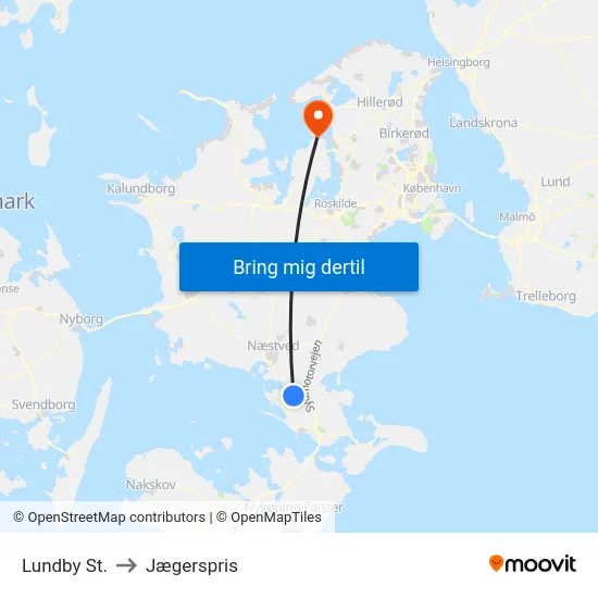 Lundby St. to Jægerspris map