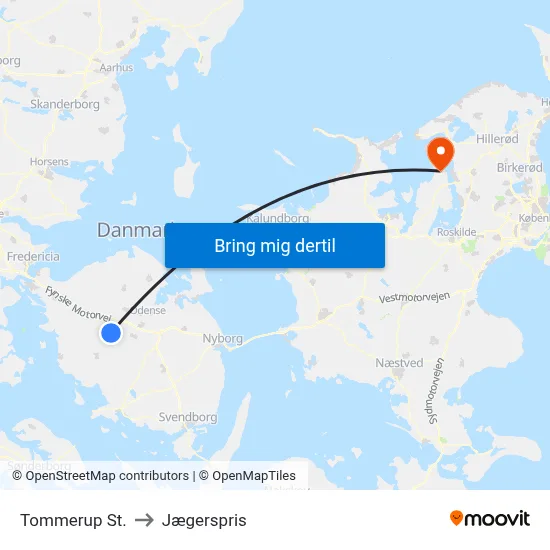 Tommerup St. to Jægerspris map