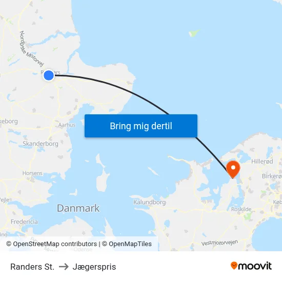 Randers St. to Jægerspris map