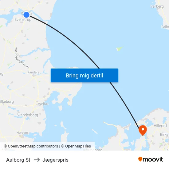 Aalborg St. to Jægerspris map