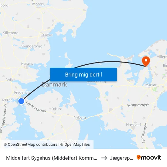 Middelfart Sygehus (Middelfart Kommune) to Jægerspris map