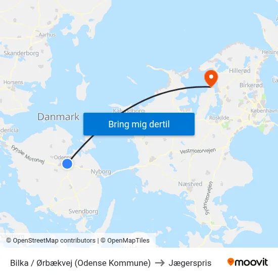 Bilka / Ørbækvej (Odense Kommune) to Jægerspris map