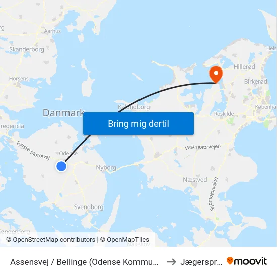 Assensvej / Bellinge (Odense Kommune) to Jægerspris map