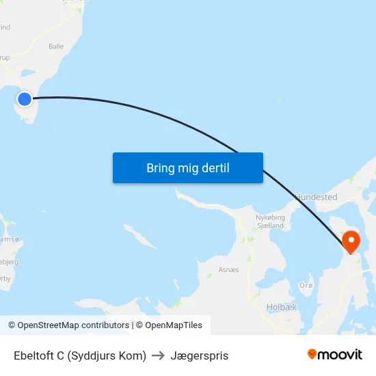 Ebeltoft C (Syddjurs Kom) to Jægerspris map