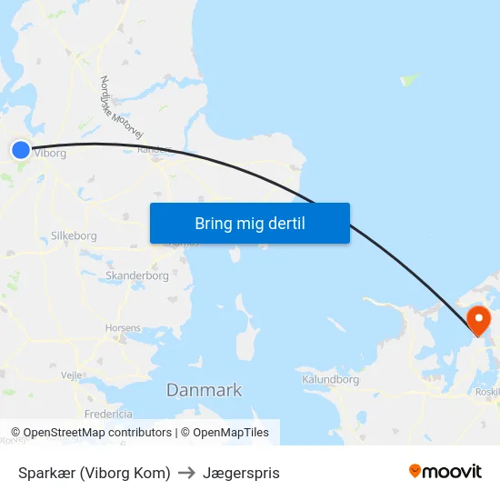 Sparkær (Viborg Kom) to Jægerspris map