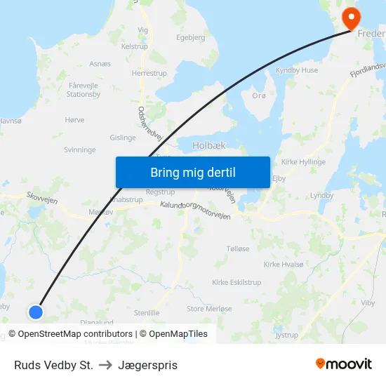 Ruds Vedby St. to Jægerspris map