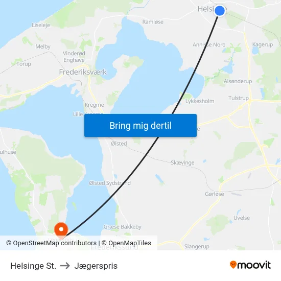 Helsinge St. to Jægerspris map