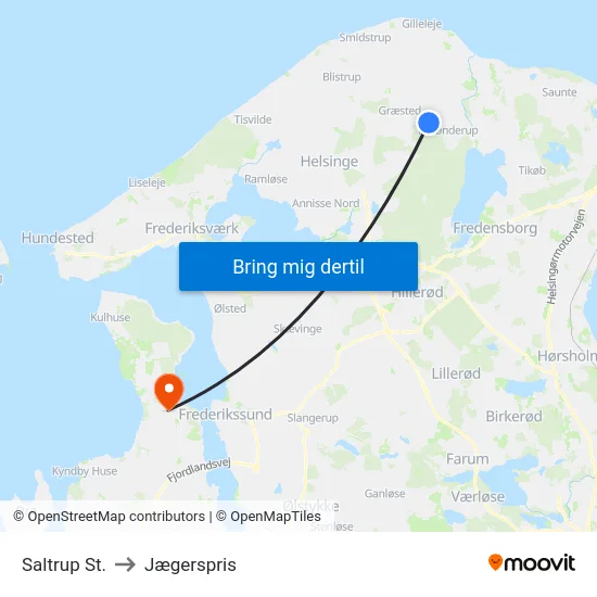 Saltrup St. to Jægerspris map
