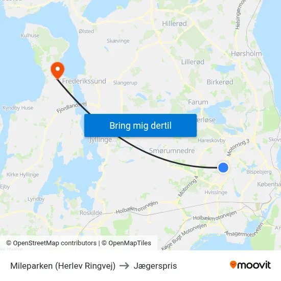 Mileparken (Herlev Ringvej) to Jægerspris map