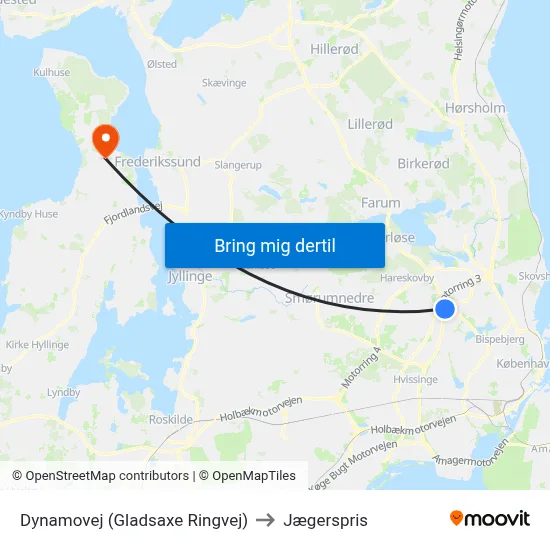 Dynamovej (Gladsaxe Ringvej) to Jægerspris map