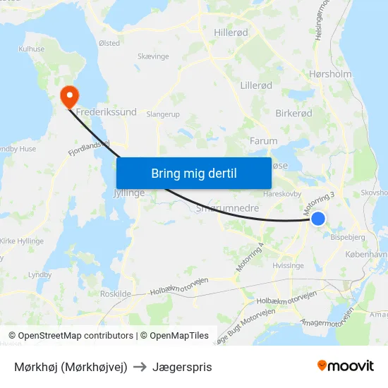 Mørkhøj (Mørkhøjvej) to Jægerspris map