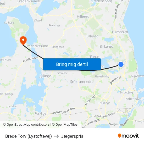 Brede Torv (Lystoftevej) to Jægerspris map