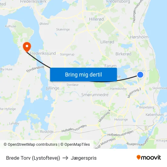 Brede Torv (Lystoftevej) to Jægerspris map