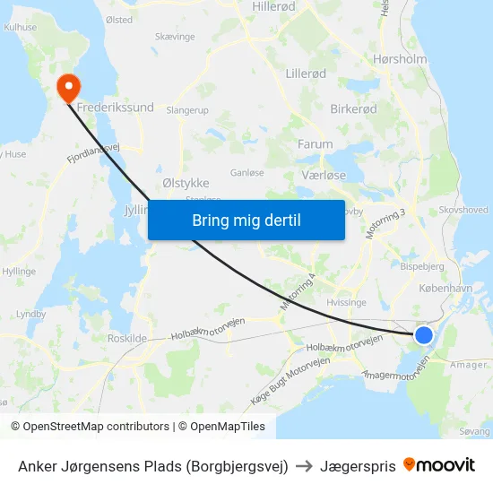 Anker Jørgensens Plads (Borgbjergsvej) to Jægerspris map