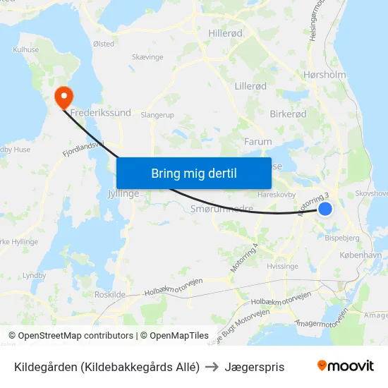 Kildegården (Kildebakkegårds Allé) to Jægerspris map