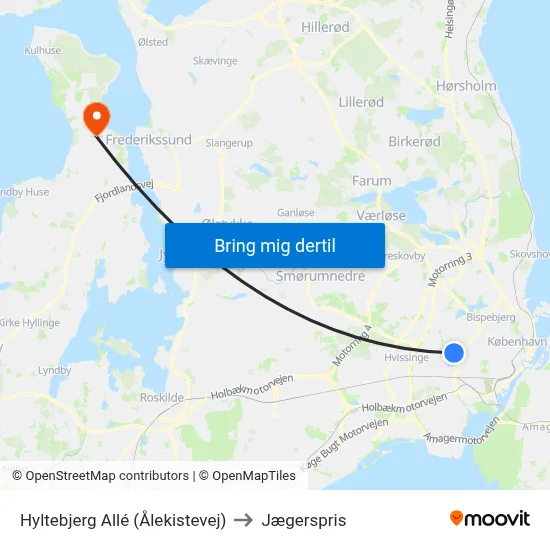 Hyltebjerg Allé (Ålekistevej) to Jægerspris map