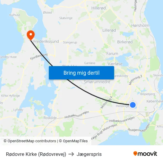 Rødovre Kirke (Rødovrevej) to Jægerspris map