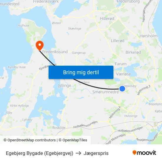 Egebjerg Bygade (Egebjergvej) to Jægerspris map