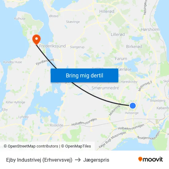 Ejby Industrivej (Erhvervsvej) to Jægerspris map